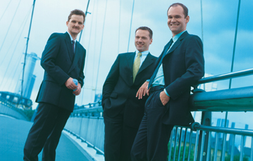 die drei Geschftsfhrer von Informationbridge: Von links nach rechts Michael Cordes, Claus Schmid, Bernd Wessely
